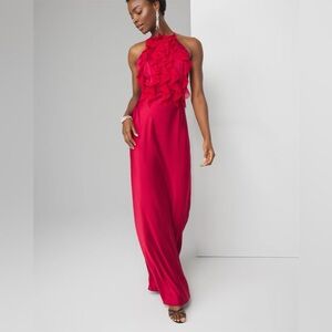 WHBM Indulgent Satin Ruffle Gown - Size 6